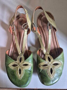 Jafa 134 Slingback Mary Jane Leather Sandals Size 39